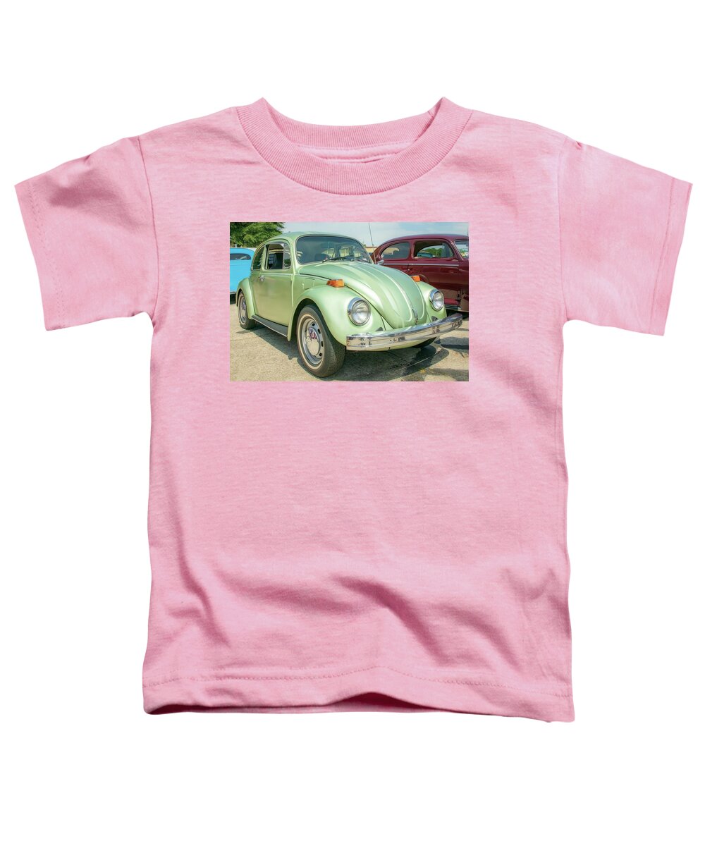 Volkswagon Toddler T-Shirt featuring the photograph Green VW Bug by John Kirkland
