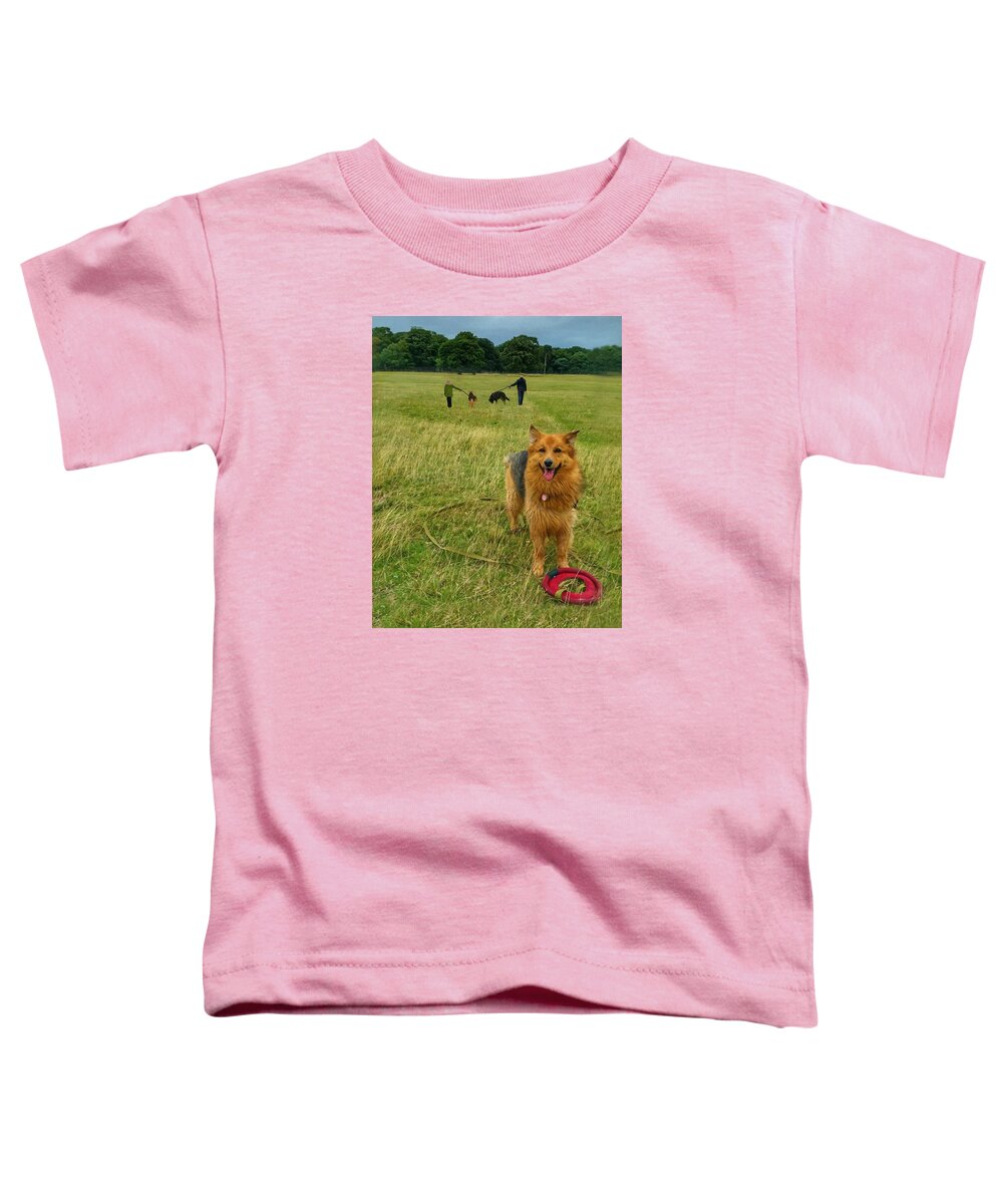Hannahs Joyful Toddler T-Shirt featuring the photograph Hannahs Joyful Expectation by Sandi OReilly