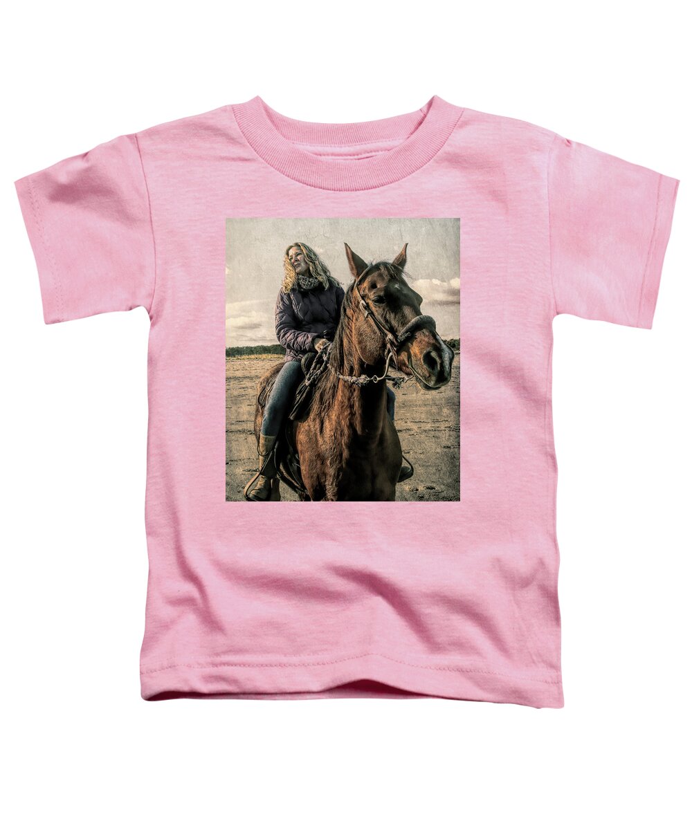 Horse Rider Toddler T-Shirt featuring the photograph In the saddle by Aleksander Rotner
