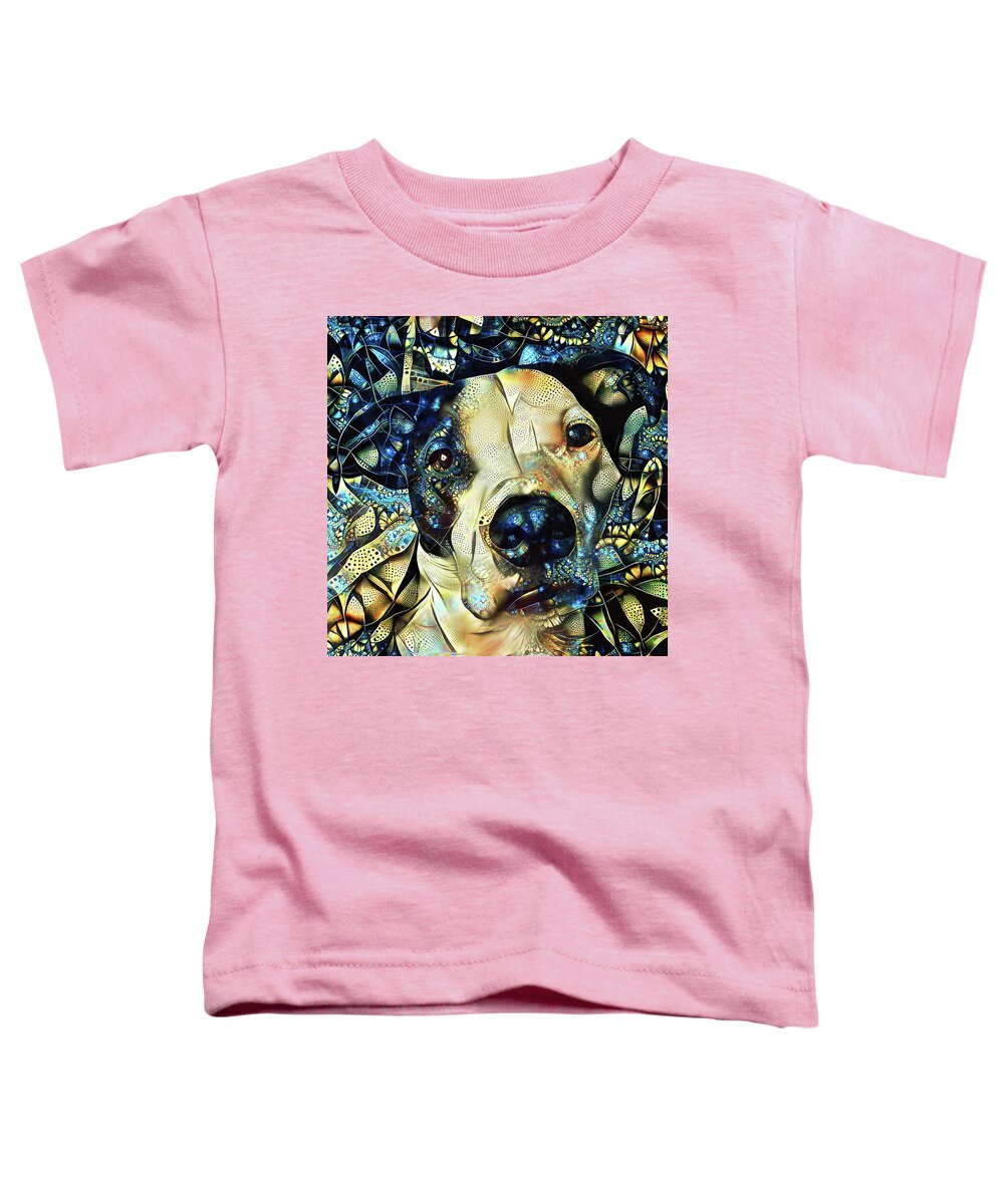 Staffordshire Terrier Toddler T-Shirt featuring the digital art Joshua the Staffordshire Terrier Great Dane Cross by Peggy Collins
