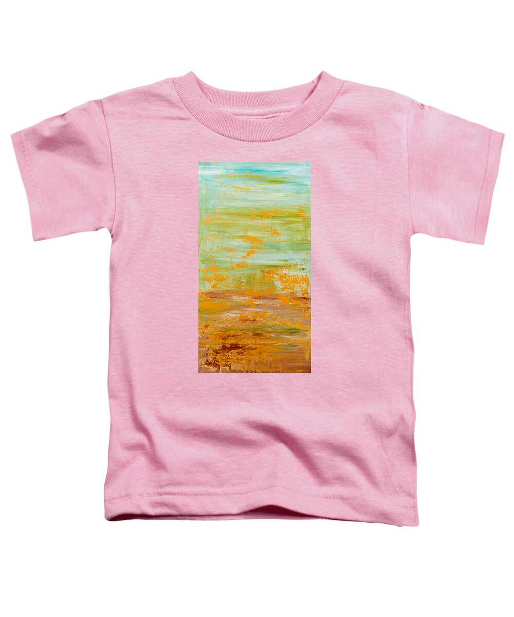 Blue Toddler T-Shirt featuring the painting Land of Fire by Christine Cloutier