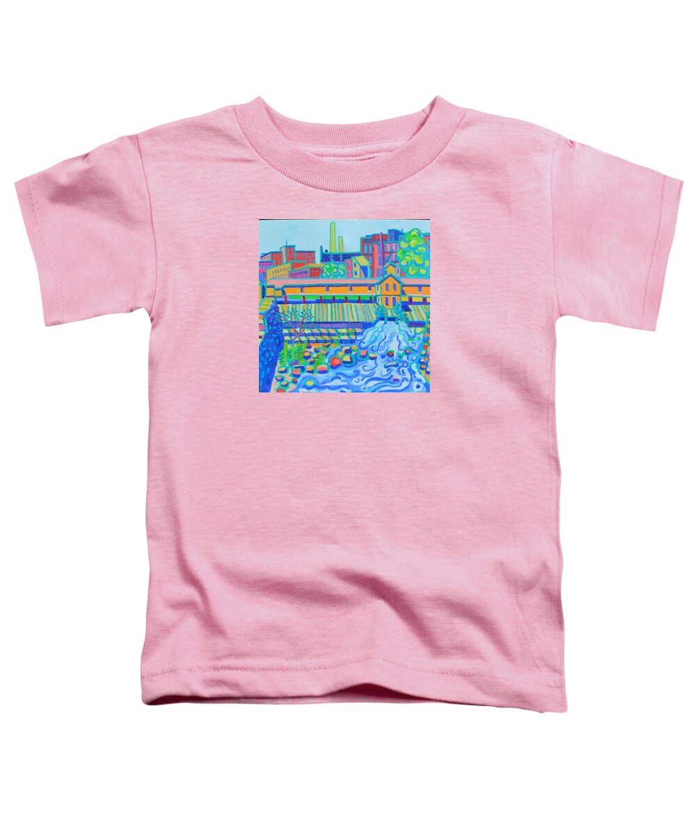 Locks Toddler T-Shirt featuring the painting Lower Locks Lowell by Debra Bretton Robinson