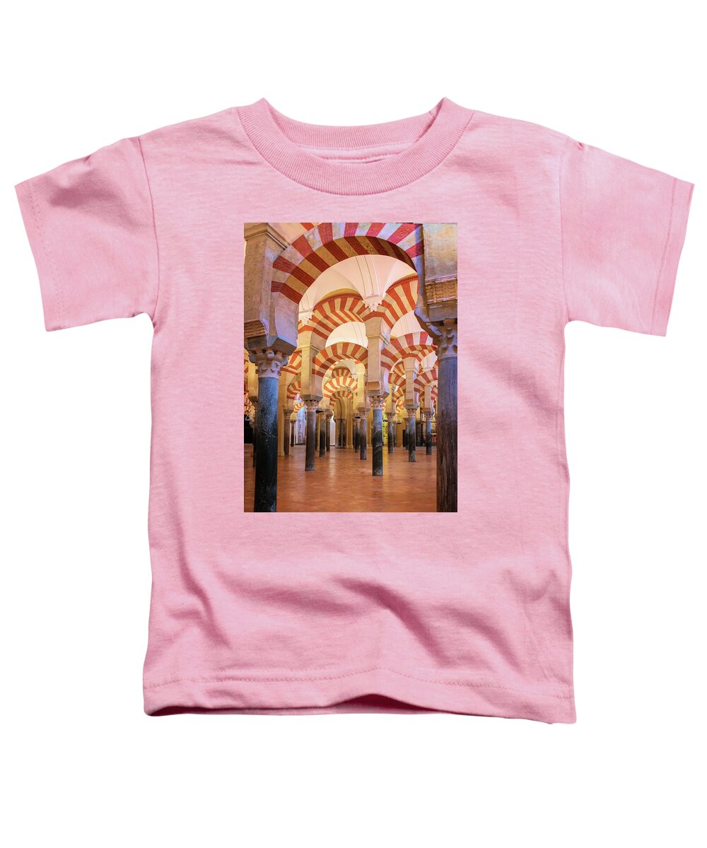 Joan Carroll Toddler T-Shirt featuring the photograph Mezquita Interior Cordoba Spain by Joan Carroll