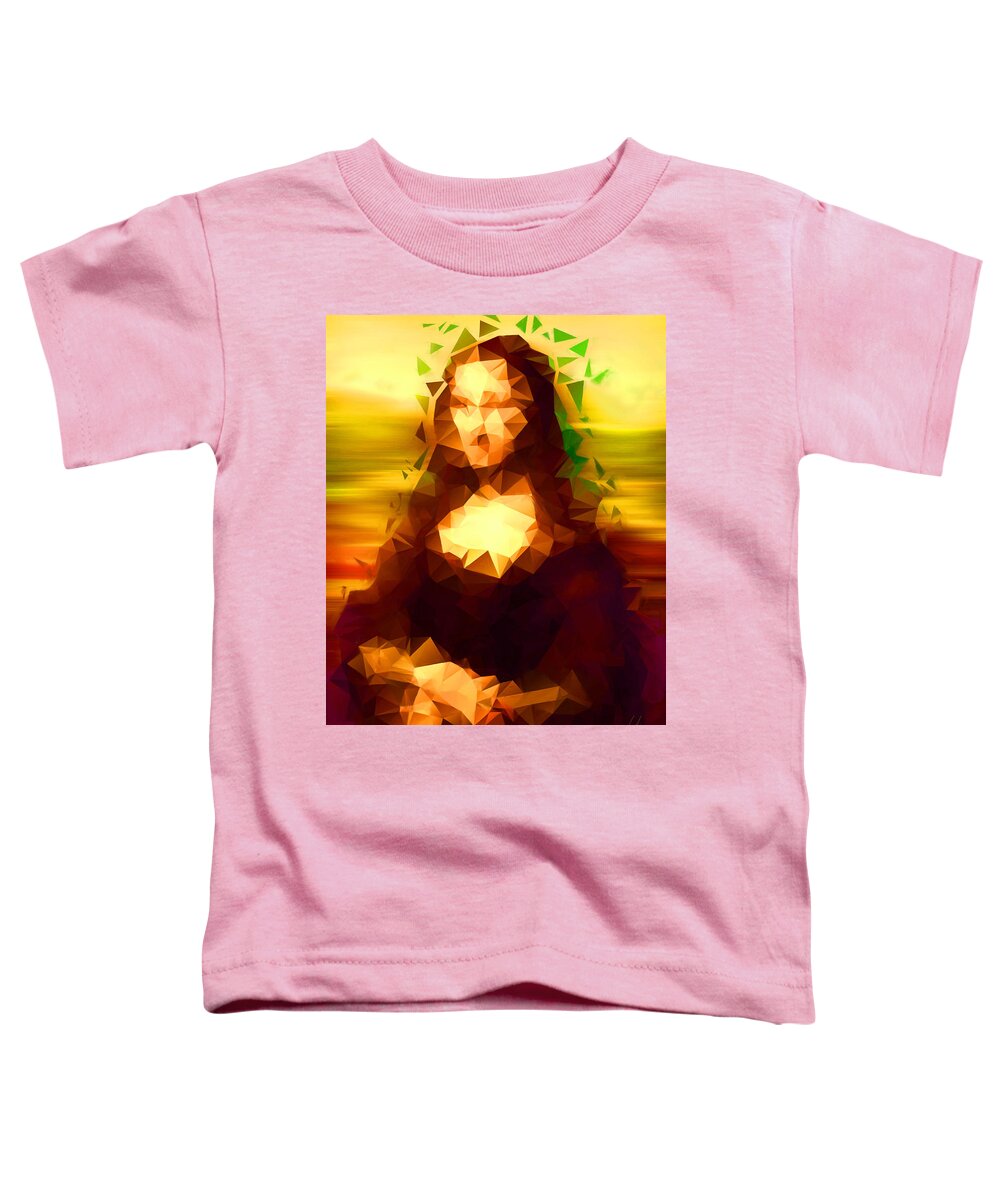 Monalisa Toddler T-Shirt featuring the painting Mona by Vart Studio