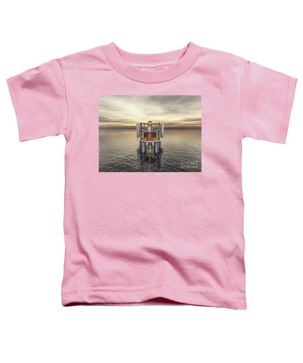 Structure Toddler T-Shirt featuring the digital art Mysterious Structure At Sea by Phil Perkins