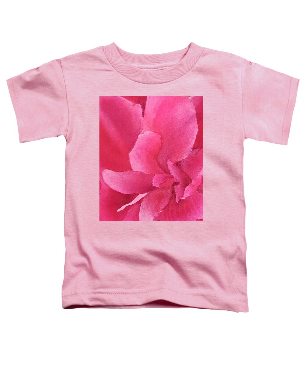Peony Toddler T-Shirt featuring the painting Natalie's Peony by Ann Frederick