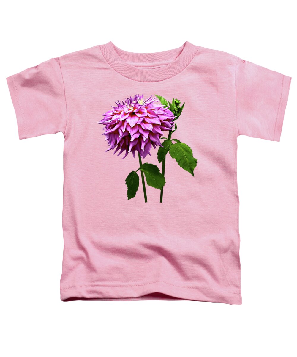 Dahlia Toddler T-Shirt featuring the photograph One Pink Dahlia and Buds by Susan Savad