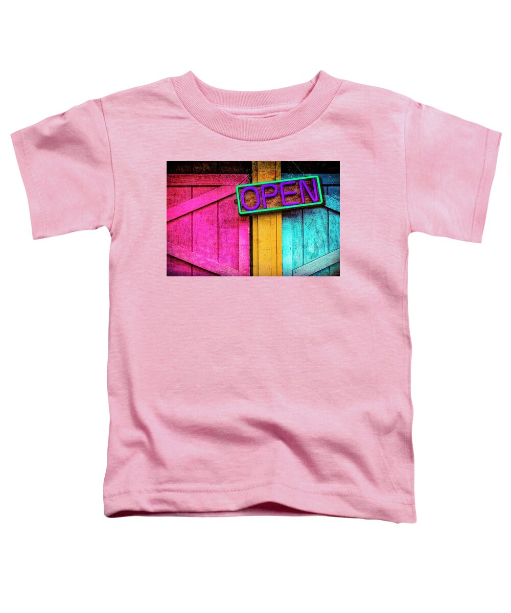 Open Sign Toddler T-Shirt featuring the photograph Open by Paul Wear