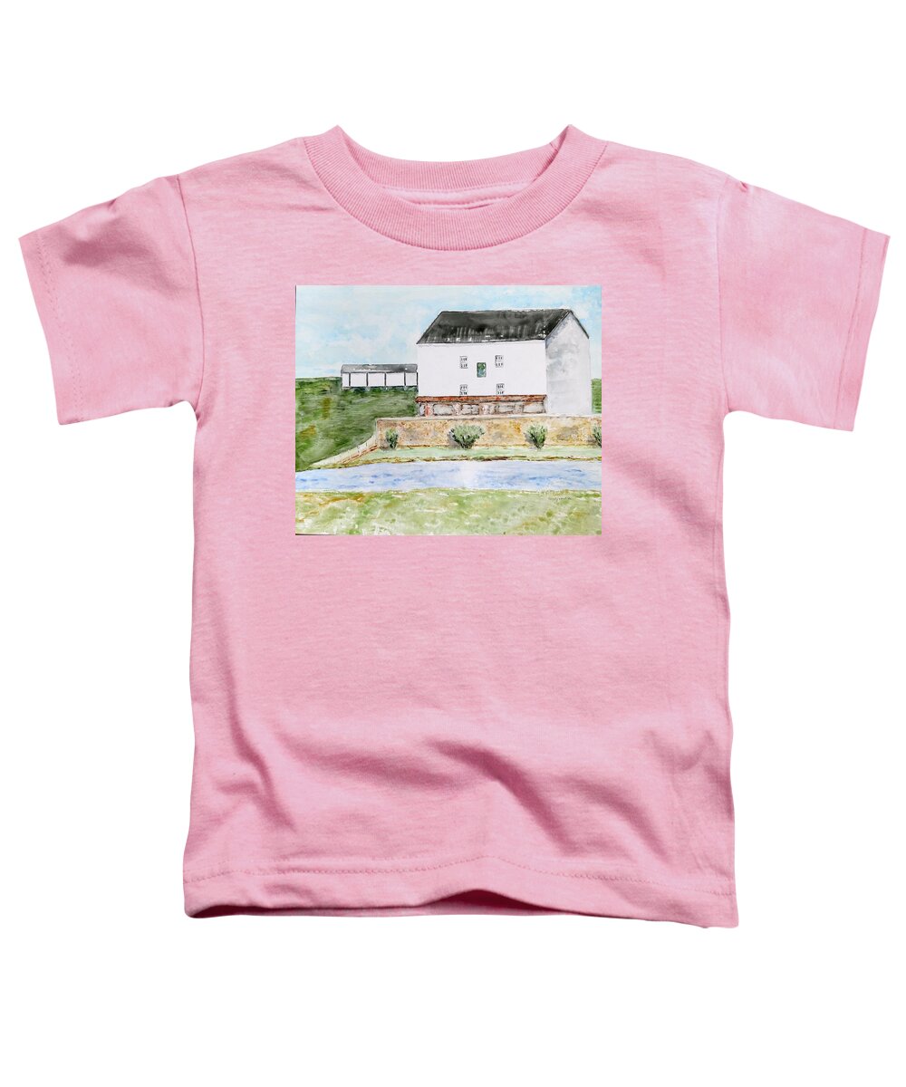 Barn Toddler T-Shirt featuring the painting Pennsylvania Barn by Claudette Carlton