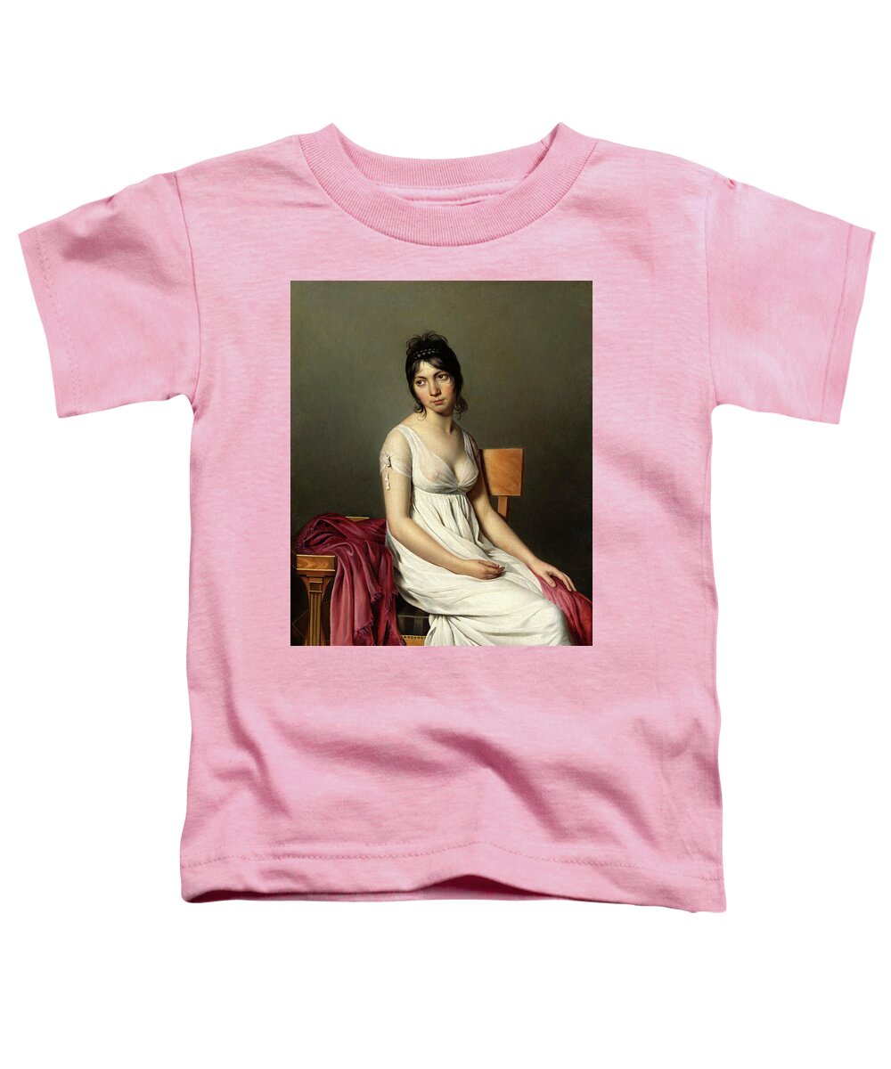 Jacques-louis David Toddler T-Shirt featuring the painting Portrait of a Young Woman in White, 1798 by Jacques-Louis David