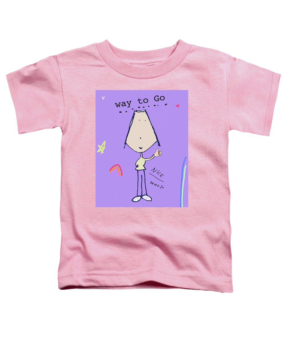 Way To Go Toddler T-Shirt featuring the drawing Purple Penelope by Ashley Rice