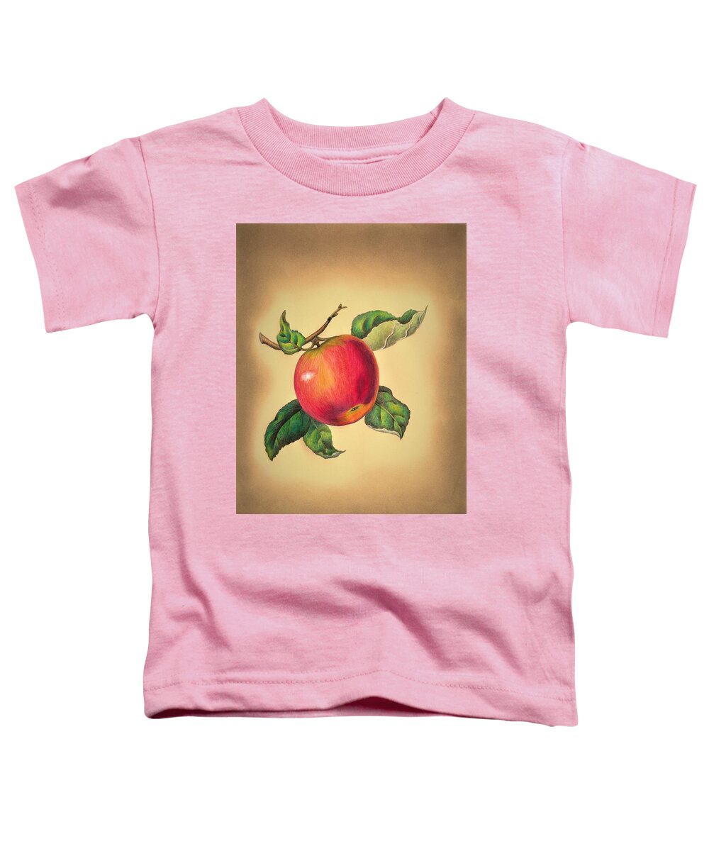 Apple Toddler T-Shirt featuring the drawing Red apple by Tara Krishna