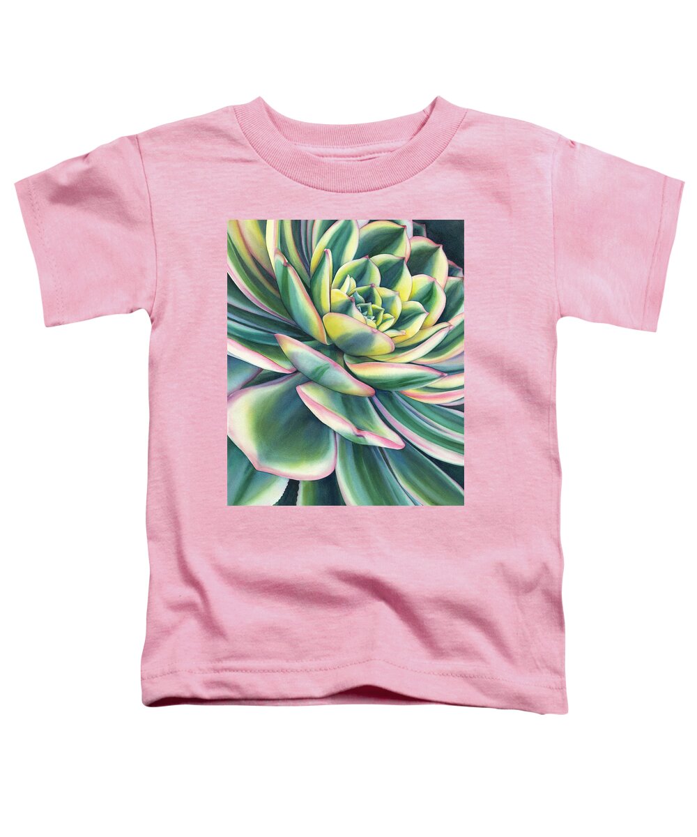 Succulent Toddler T-Shirt featuring the painting Ripples of Bloom by Sandy Haight