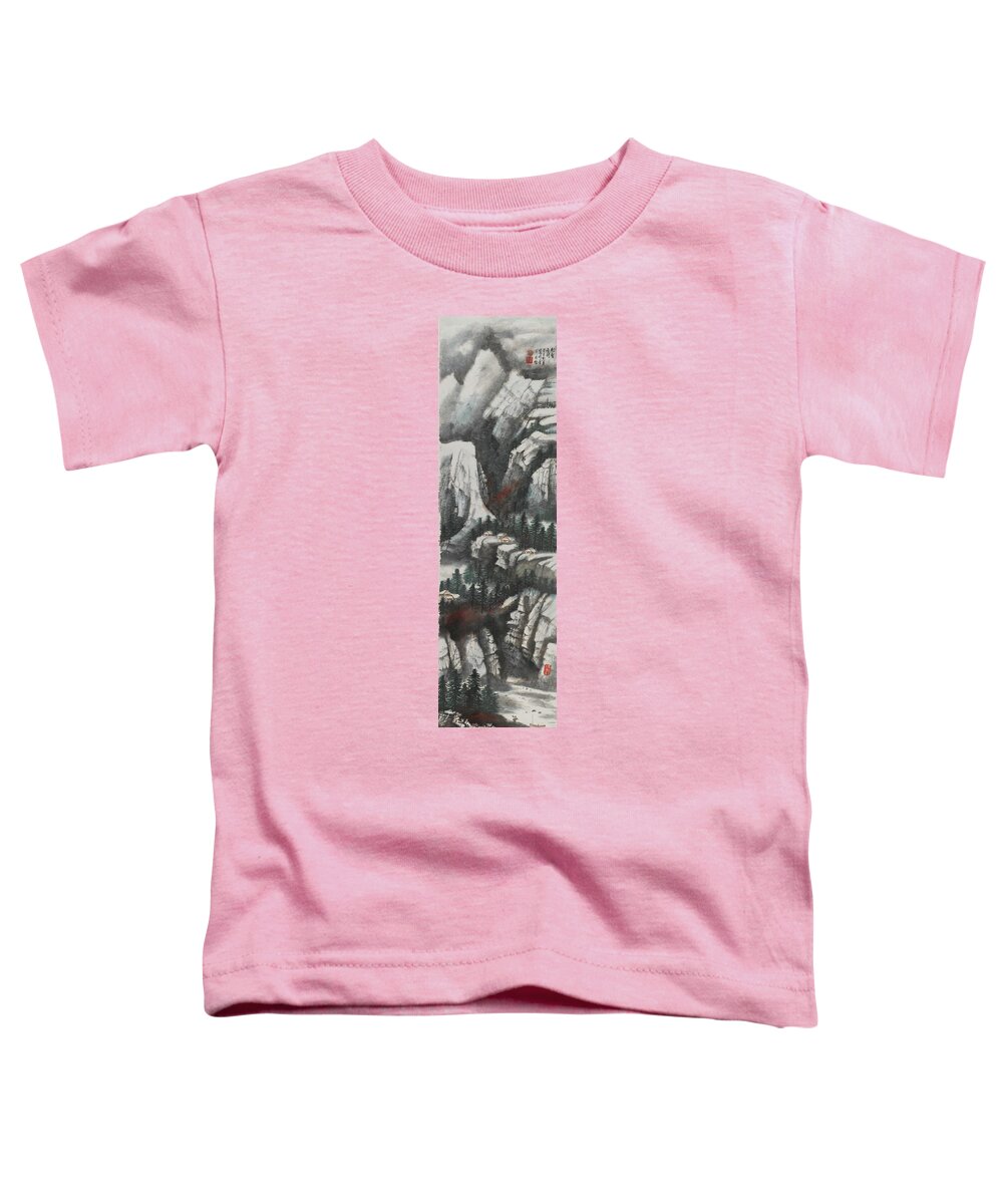Chinese Watercolor Toddler T-Shirt featuring the painting The Four Seasons Version 2 - Winter by Jenny Sanders