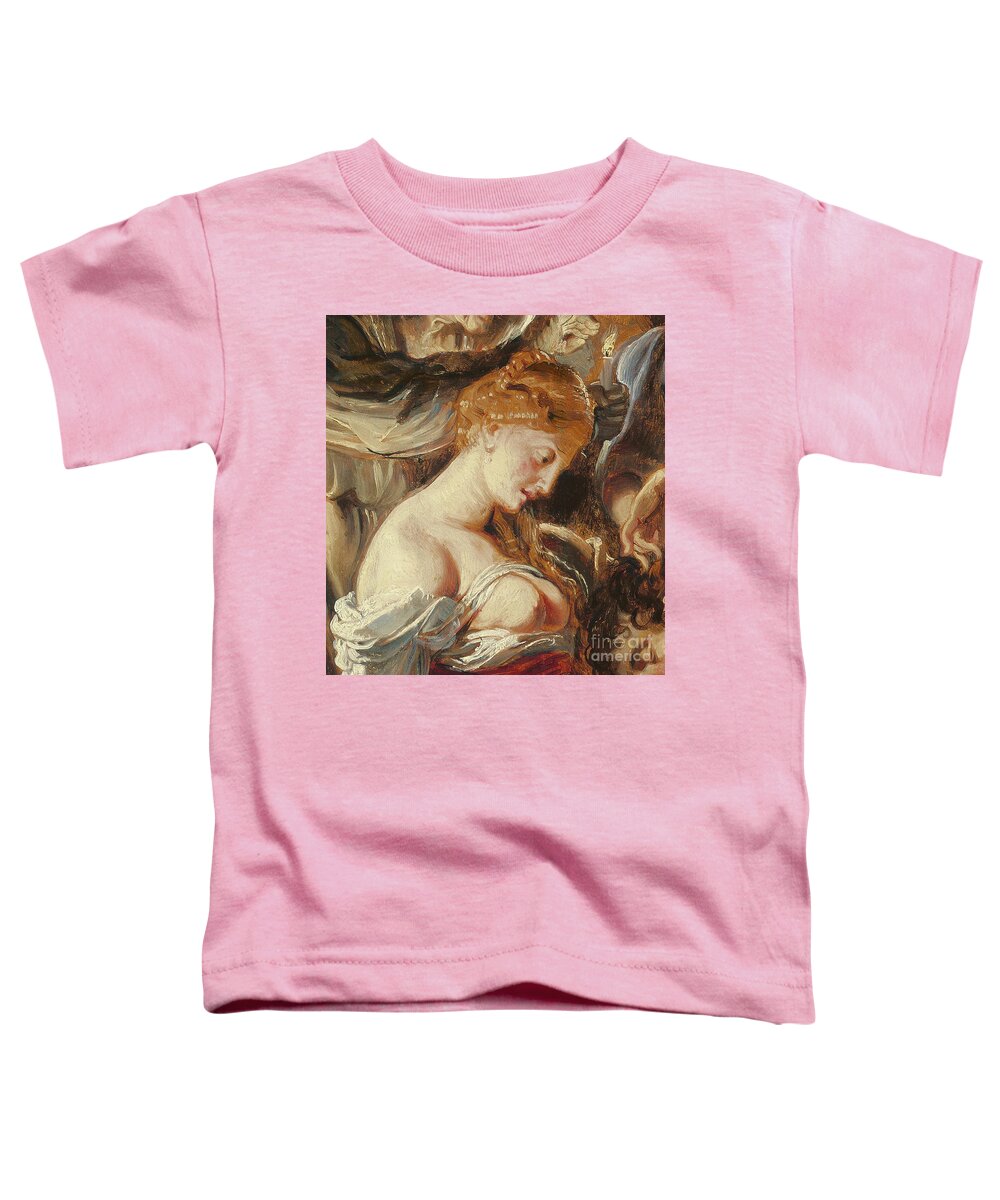 Rubens Toddler T-Shirt featuring the painting Samson and Delilah, detail of Delilah by Rubens
