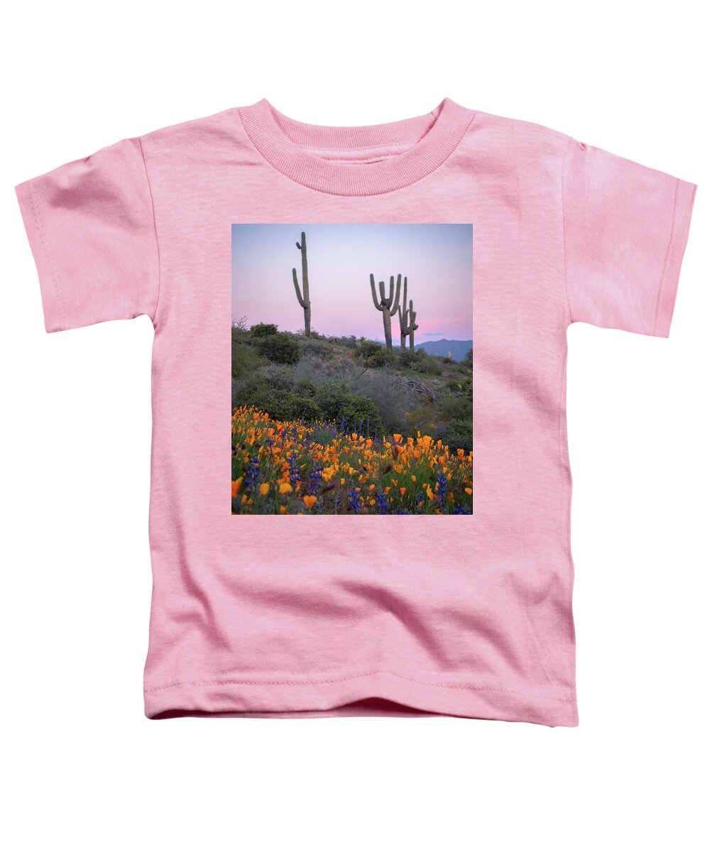 Saguaro Toddler T-Shirt featuring the photograph Sentinels by Emily Dickey