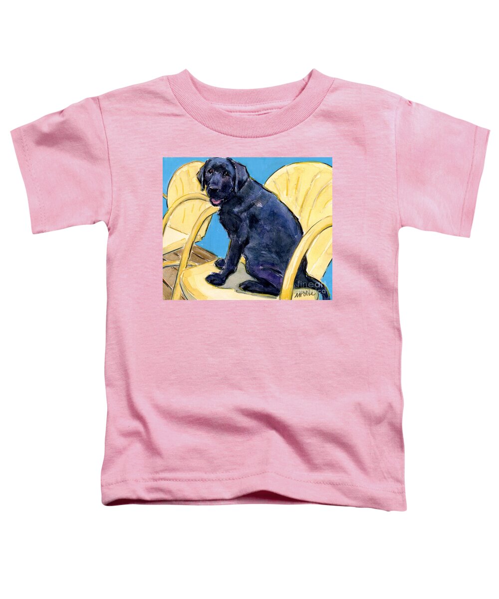 Black Lab Toddler T-Shirt featuring the painting Sitting Pretty by Molly Poole