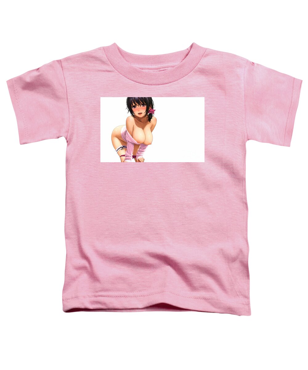 High Resolution Toddler T-Shirt featuring the drawing Super Hot Cute Hentai Girl With Massive Tits Ultra HD by Hi Res