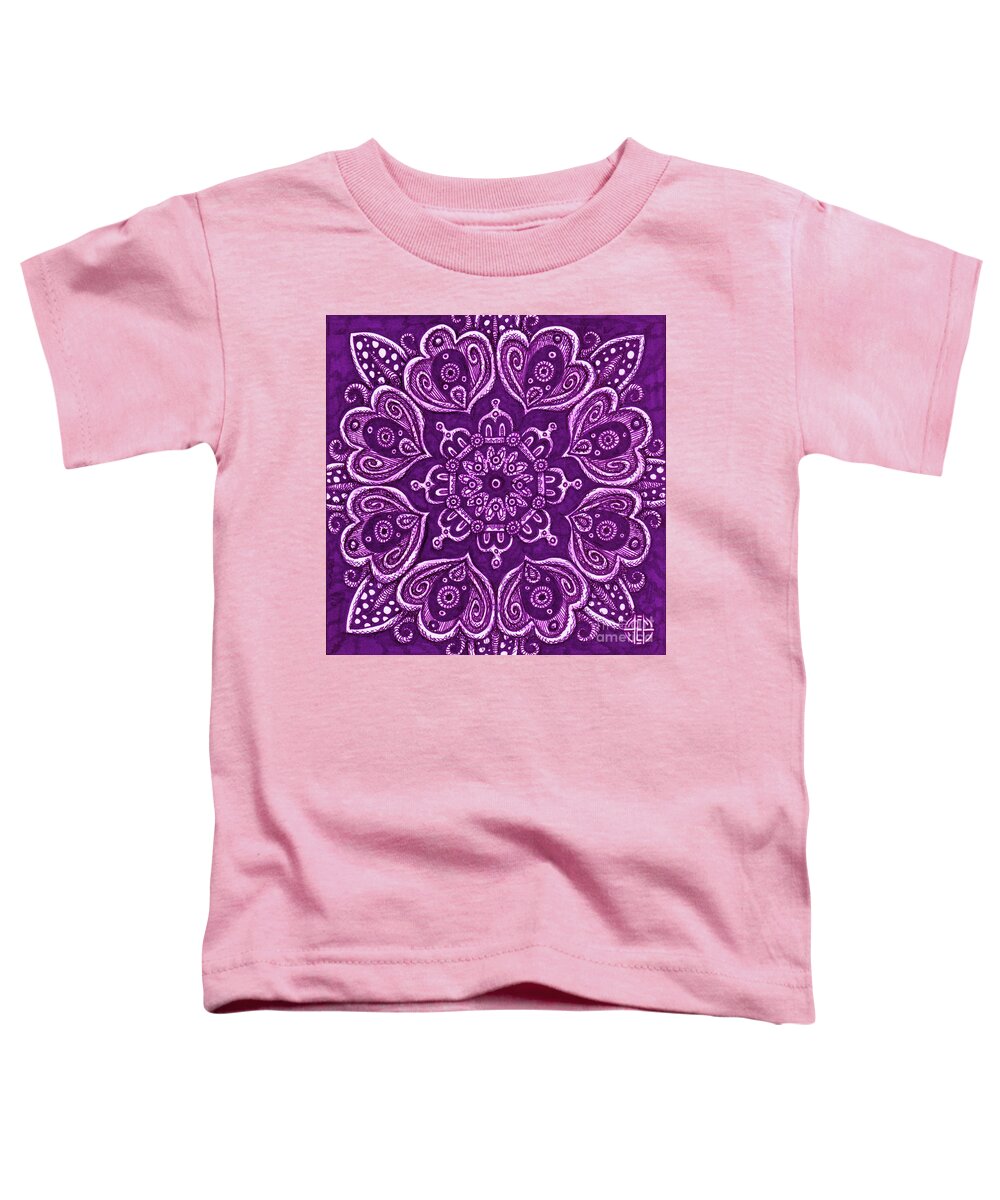 Boho Toddler T-Shirt featuring the drawing Tapestry Square 8 by Amy E Fraser