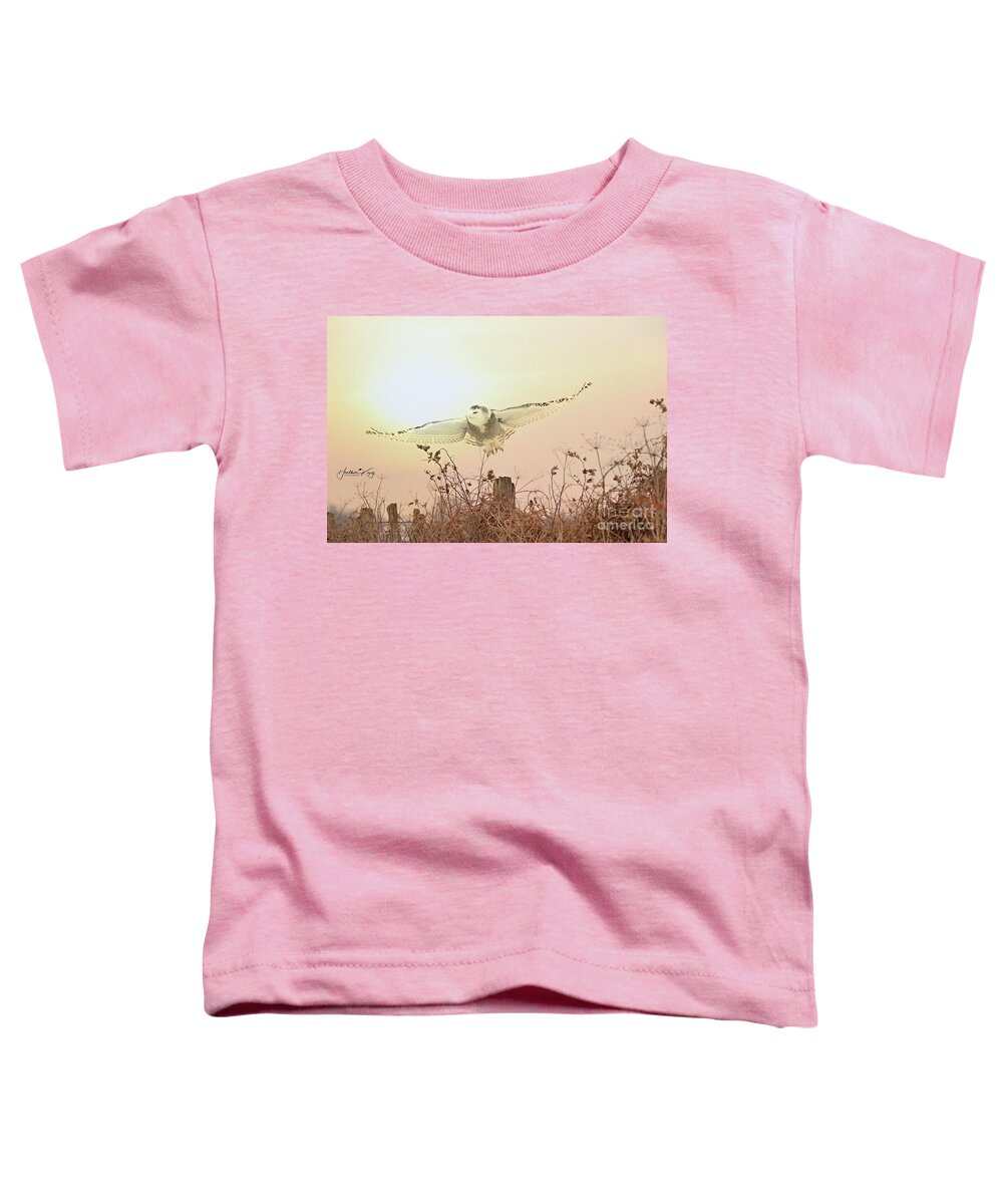 Animal Toddler T-Shirt featuring the photograph The elegance of the snowy owl by Heather King