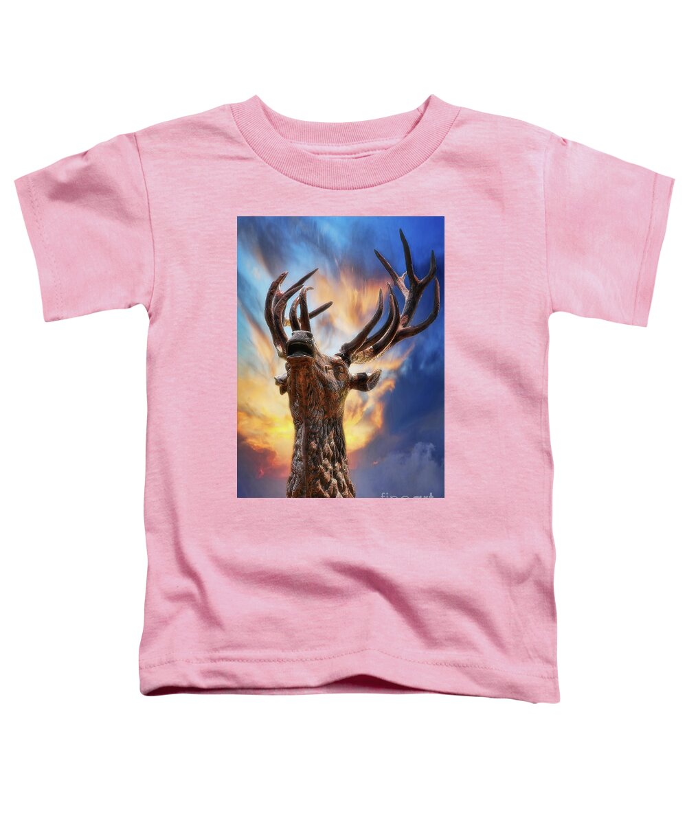 Wooden Stag Toddler T-Shirt featuring the photograph The Stag by Joan Bertucci