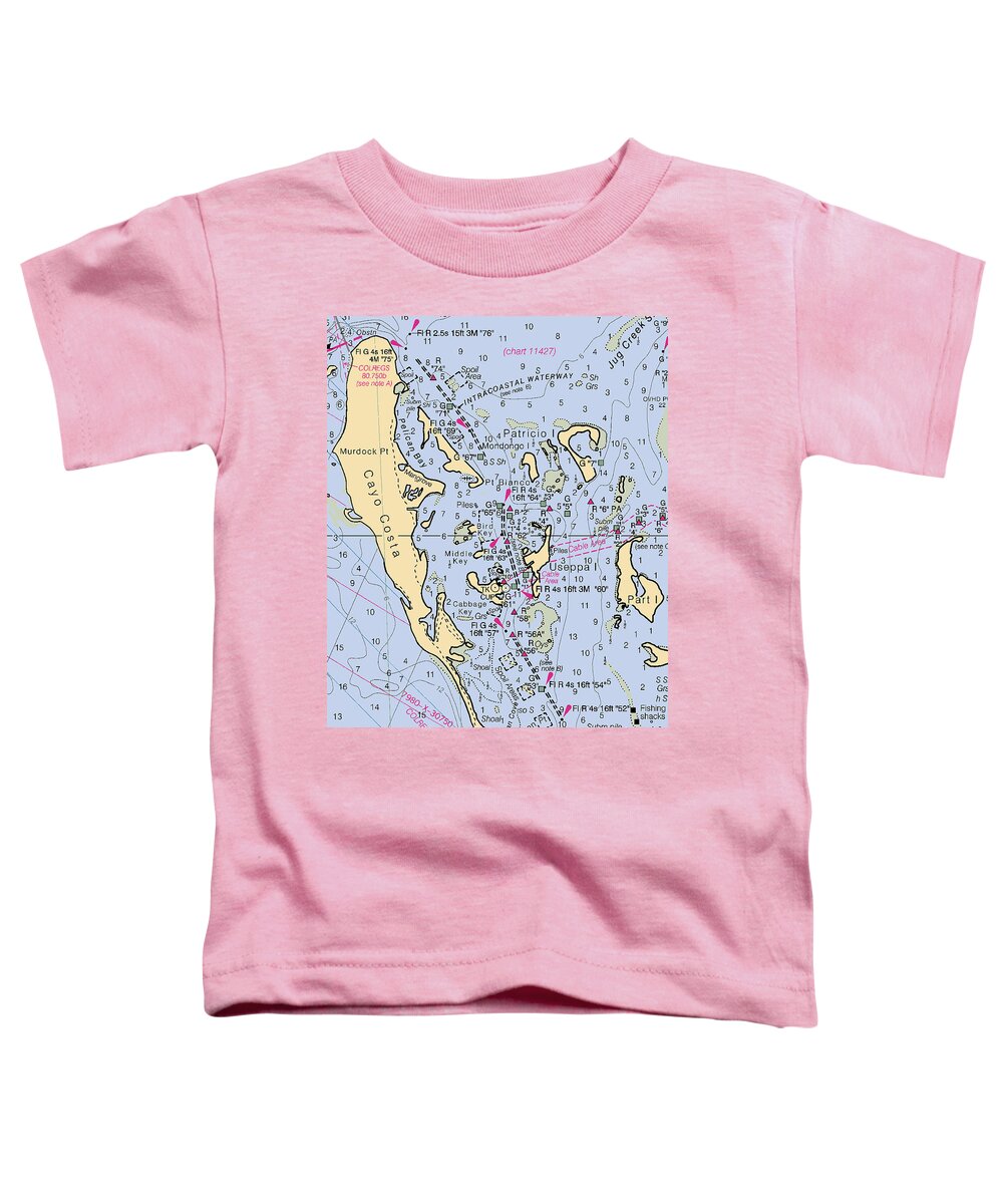 Noaa Toddler T-Shirt featuring the digital art Useppa,Cabbage Key,Cayo Costa Nautical chart by Nautical Chartworks