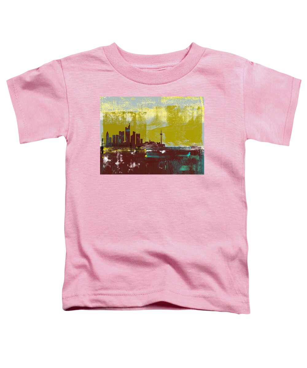 Venice Toddler T-Shirt featuring the mixed media Venice Abstract Skyline II by Naxart Studio