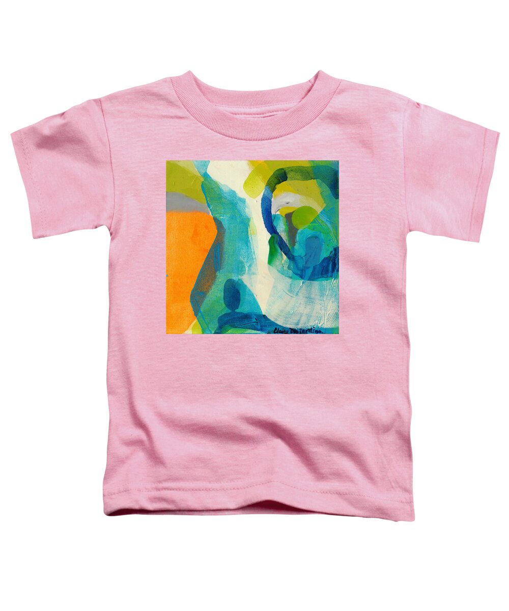 Abstract Toddler T-Shirt featuring the painting Waiting on Rosie by Claire Desjardins