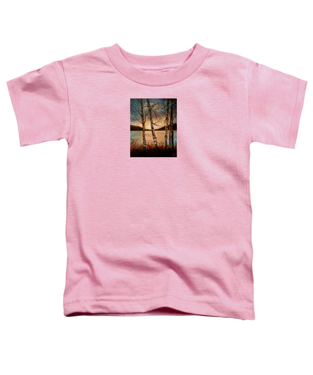 Seascape Toddler T-Shirt featuring the painting Warm Fall Day by Sher Nasser