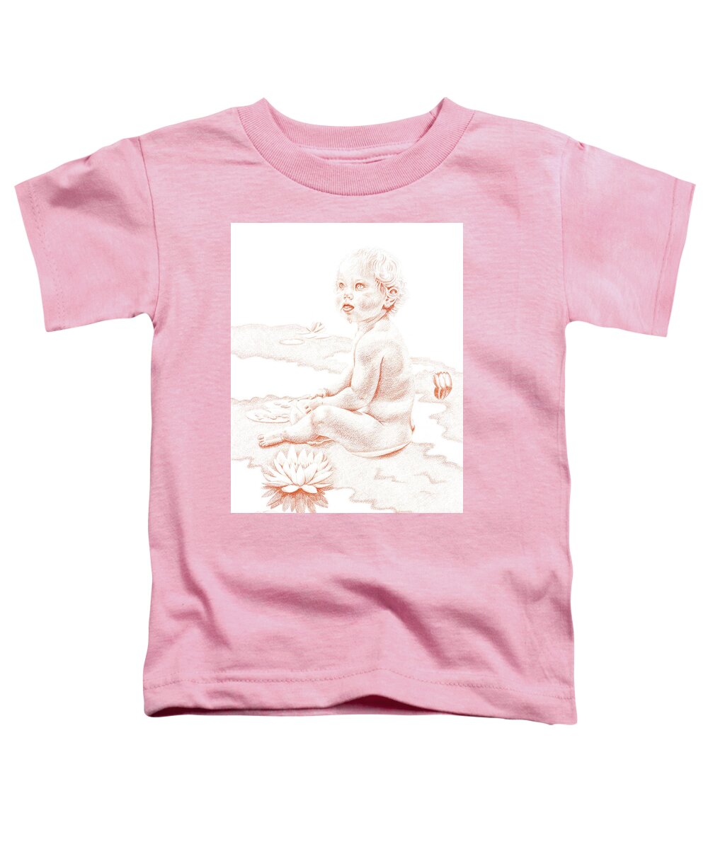 White Toddler T-Shirt featuring the painting Water Nymph by Adrienne Dye
