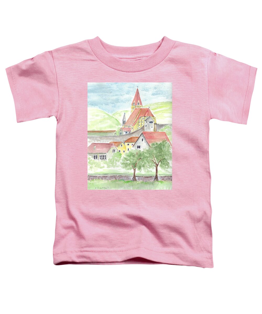Austria Toddler T-Shirt featuring the painting Weissenkirchen, Austria by Claudette Carlton