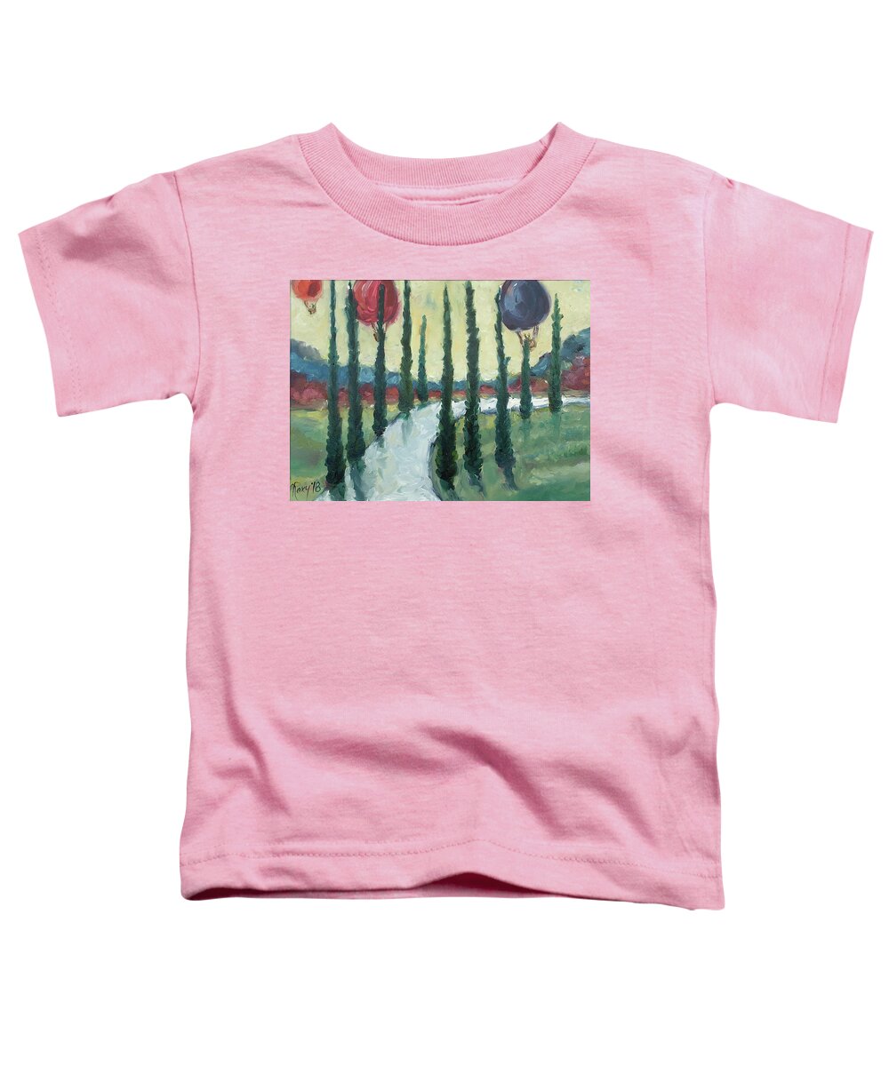 Wine Country Toddler T-Shirt featuring the painting Wine Country Balloons by Roxy Rich