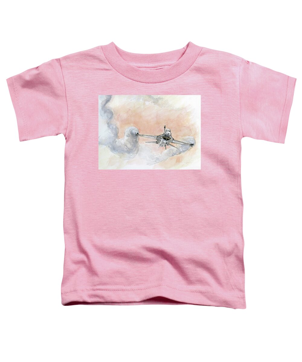 F-26 Toddler T-Shirt featuring the painting F-16 #1 by Ang El