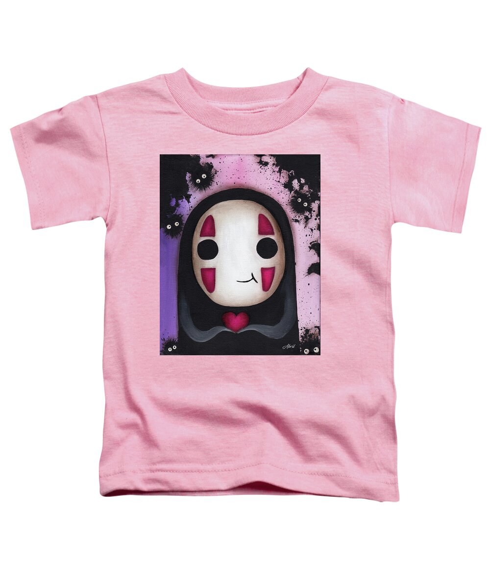 No Face Toddler T-Shirt featuring the painting No Face with a heart by Abril Andrade