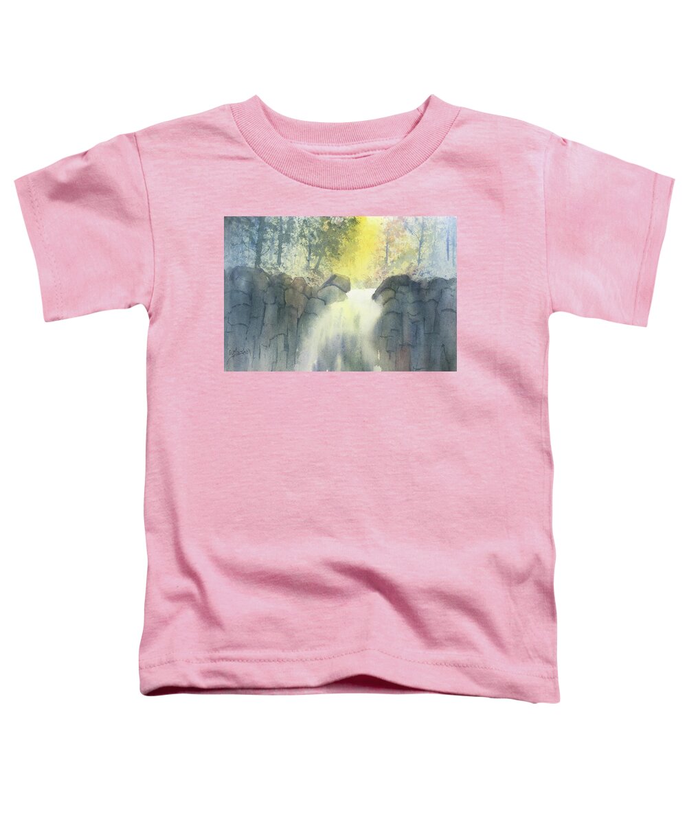Watercolor Toddler T-Shirt featuring the painting Waterfall #1 by Glenn Marshall