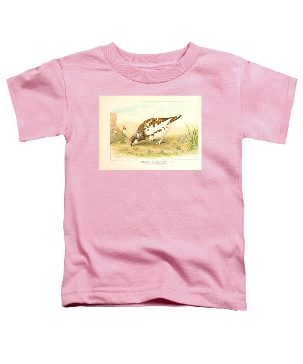 Birds Toddler T-Shirt featuring the mixed media Beautiful Vintage Bird #1034 by World Art Collective