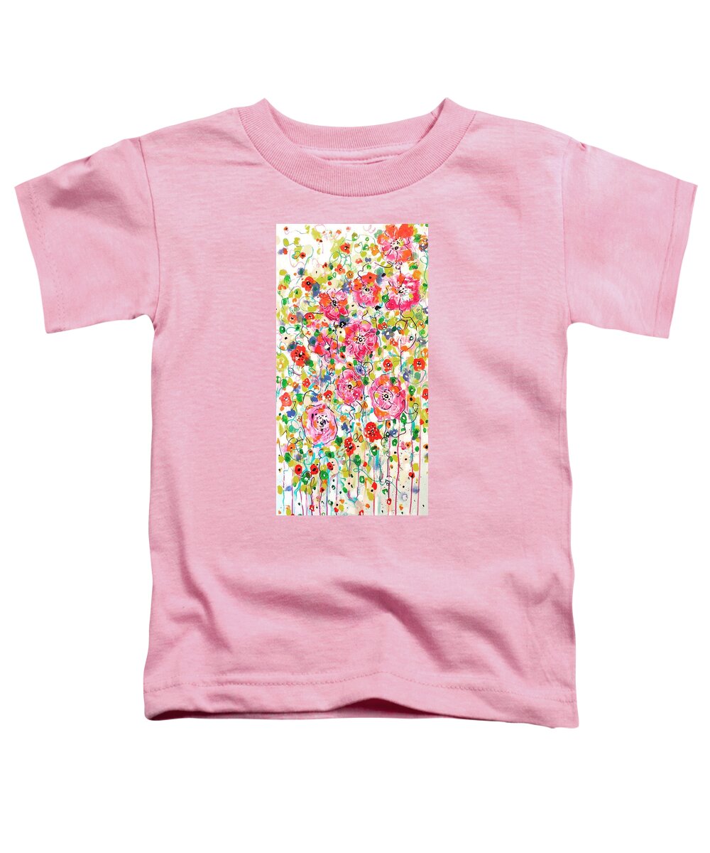 Flowers Toddler T-Shirt featuring the painting She Said Yes by Jacqui Hawk