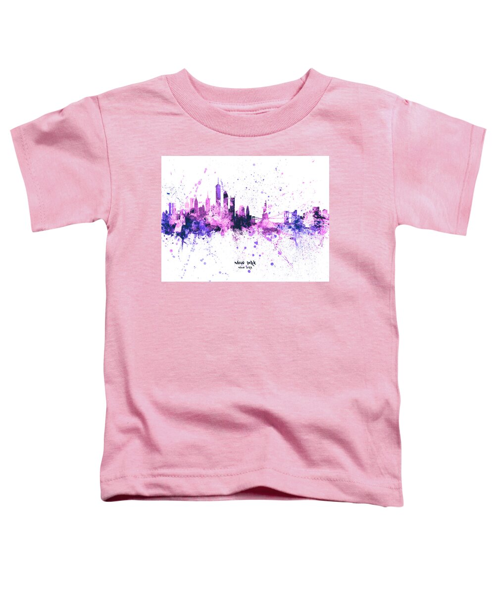New York Toddler T-Shirt featuring the digital art New York Skyline #70 by Michael Tompsett