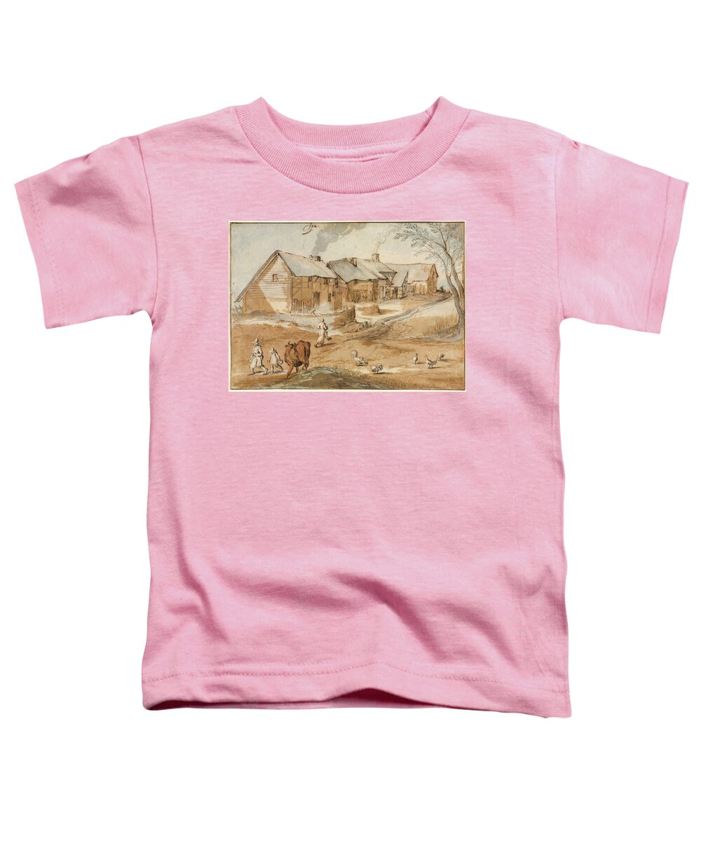 Jan Brueghel The Elder Toddler T-Shirt featuring the drawing A View of Spa by Jan Brueghel the Elder