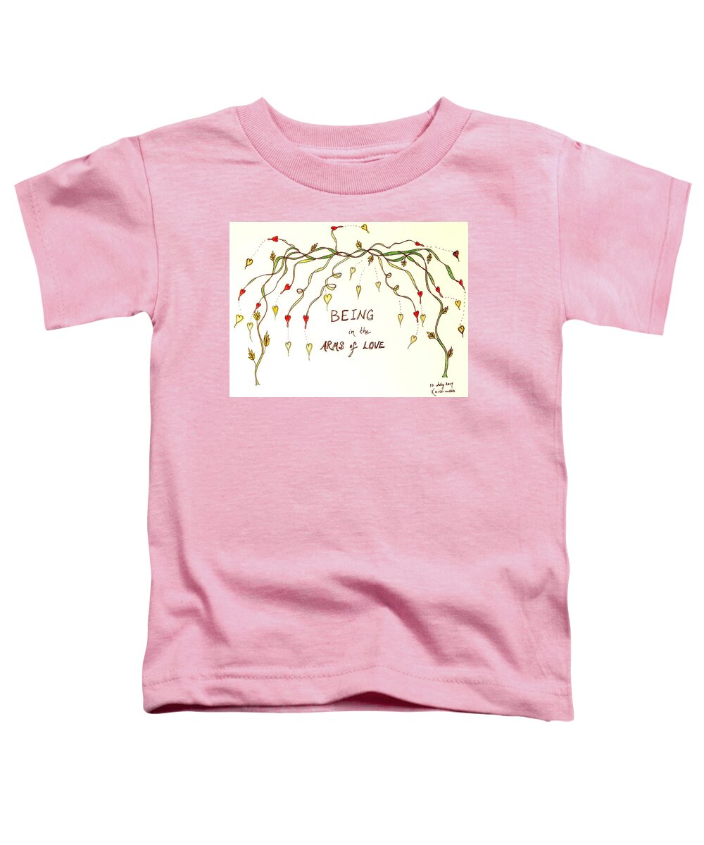 Hearts Toddler T-Shirt featuring the drawing Arms of Love by Karen Nice-Webb