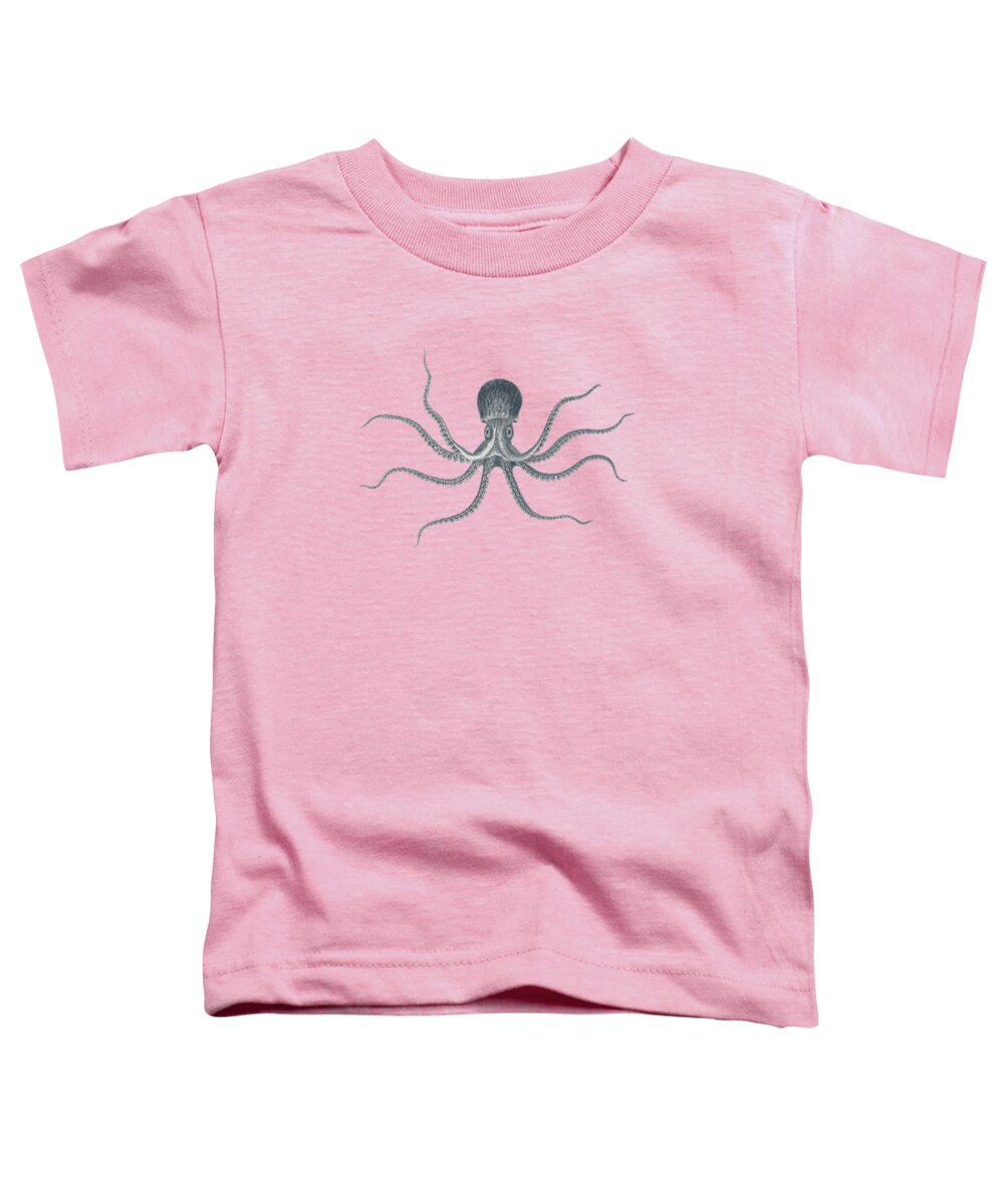 Giant Squid Toddler T-Shirt featuring the drawing Giant Squid - Nautical Design by World Art Prints And Designs
