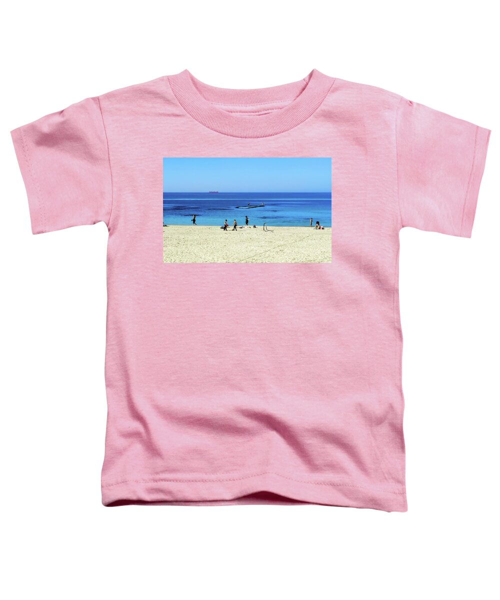 Andreas Gursky Toddler T-Shirt featuring the photograph At Mikhmoret Beach by Meir Ezrachi