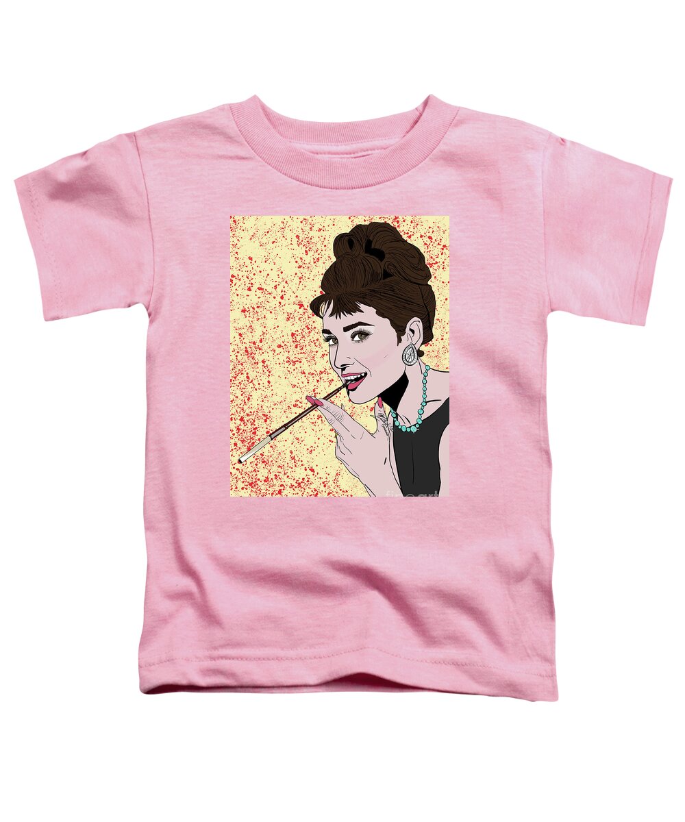 Audrey Hepburn Toddler T-Shirt featuring the digital art Audrey Hepburn by Marisol VB