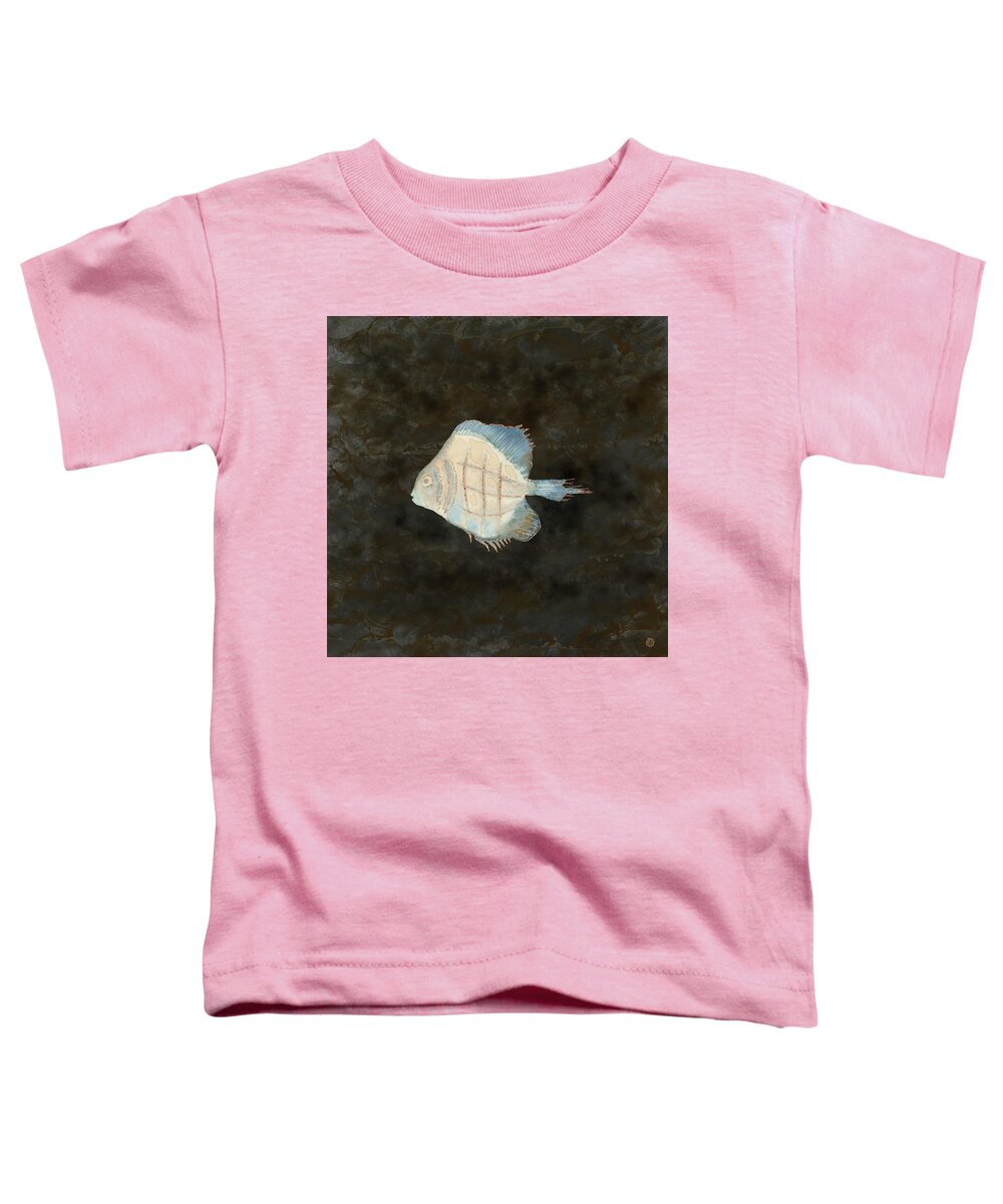 Exotic Fish Toddler T-Shirt featuring the digital art Australian Exotic Fish in Vintage Earth Tones by Andreea Dumez