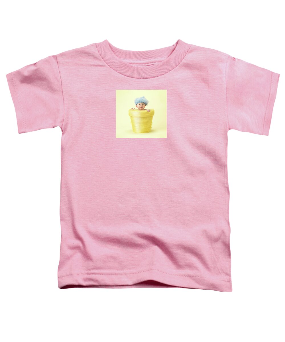 Flowerpot Toddler T-Shirt featuring the photograph Baby Boy Flower Pot by Anne Geddes
