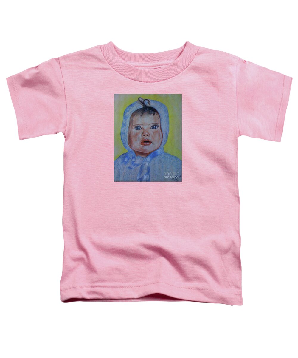 Baby Toddler T-Shirt featuring the painting Baby Portrait by Remy Francis