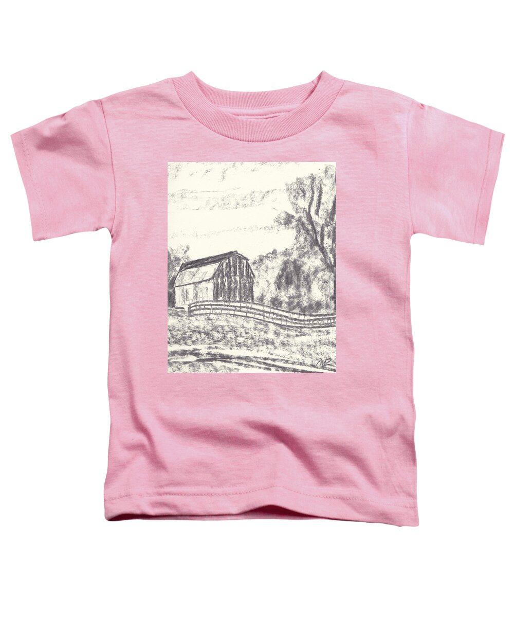 Maryland Toddler T-Shirt featuring the drawing Barn on Bay Head Road by Maryland Outdoor Life