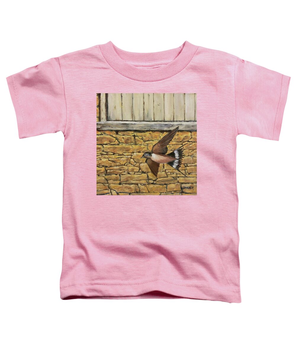 Bird Toddler T-Shirt featuring the painting Barn Swallow by Robert Sankner