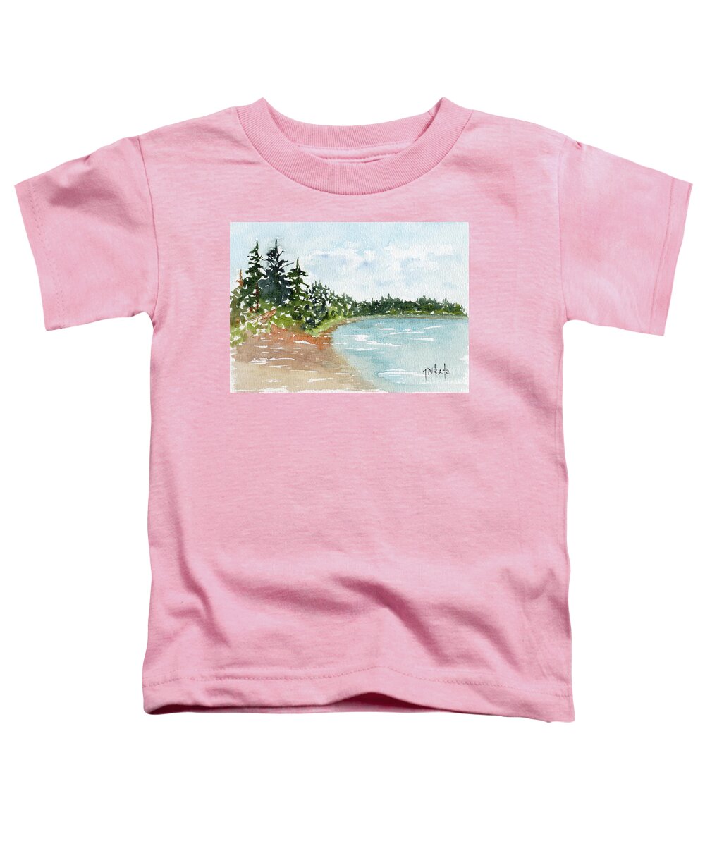 Impressionism Toddler T-Shirt featuring the painting Beach At Beaver Glen Waskesiu by Pat Katz