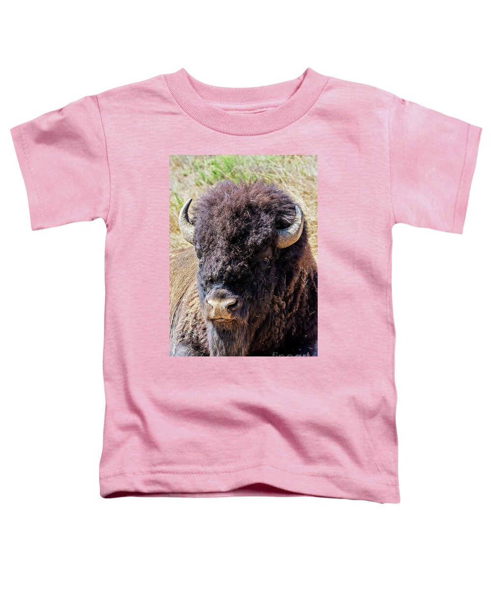 Bison Toddler T-Shirt featuring the photograph Bison Portrait by Eddie Yerkish